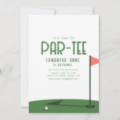 Het is tijd om te feesten Golf Thema Pensioenfeest Kaart (Voorkant)