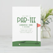 Het is tijd om te feesten Golf Thema Pensioenfeest Kaart (Staand voorkant)