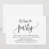 Het is tijd om te feesten, Trouw Elopement Feest Kaart (Voorkant / Achterkant)