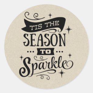 HET IS TIJD OM TE FONKELEN Kerst Favoriet Behandel Ronde Sticker