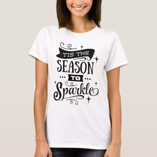 HET IS TIJD OM TE FONKELEN Kerst Script Modern T-shirt (Voorkant)