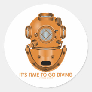 Het is tijd om te gaan duiken (Deep Zee Diving Hel Ronde Sticker