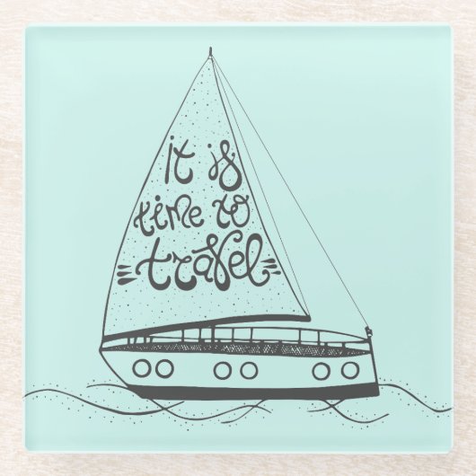 Het is tijd om te reizen glazen onderzetter (Voorkant)