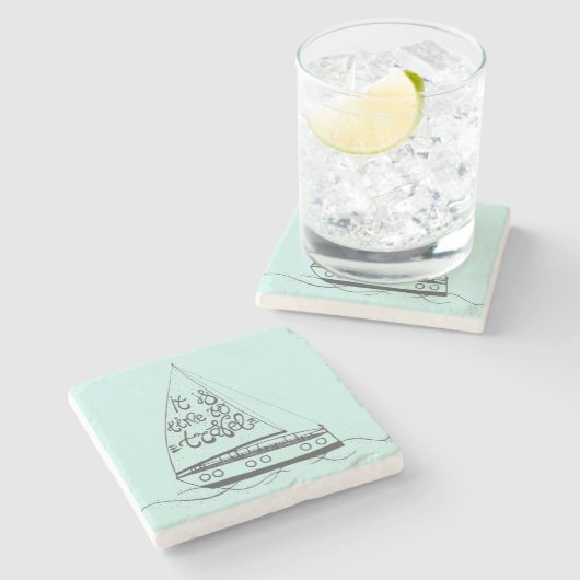 Het is tijd om te reizen stenen onderzetter (Zijkant)