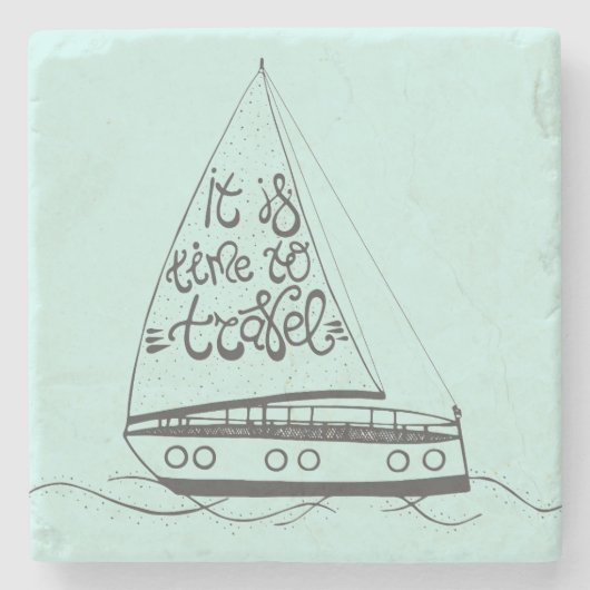 Het is tijd om te reizen stenen onderzetter (Voorkant)