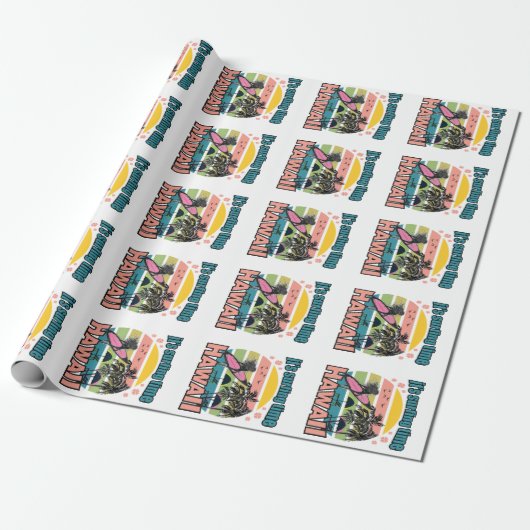 Het is Tijd om te Surfen - Hawaï Cadeaupapier (Uitgerold)