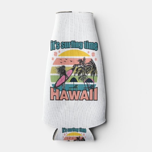 Het is tijd om te surfen - Hawaii Flesjeskoeler (Voorkant)