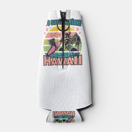 Het is tijd om te surfen - Hawaii Flesjeskoeler (Achterkant)