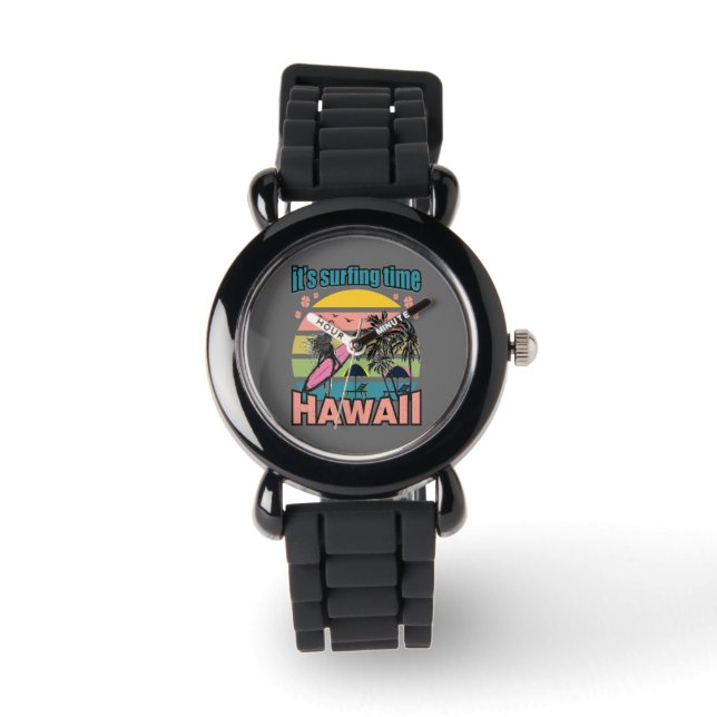 Het is tijd om te surfen - Hawaii Horloge (Voorkant)