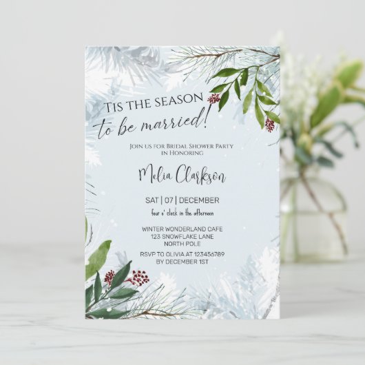 Het is tijd om te trouwen Kerst Bruids douche Kaart (Staand voorkant)