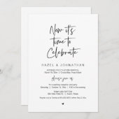 Het is tijd om te vieren, Black, Wegloopbruiloft Kaart (Voorkant / Achterkant)