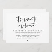 Het is tijd om te vieren, Trouw Elopement Feest I Kaart (Voorkant / Achterkant)