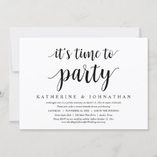 Het Is Tijd Om Te Vieren, Trouw Elopement Feest Kaart