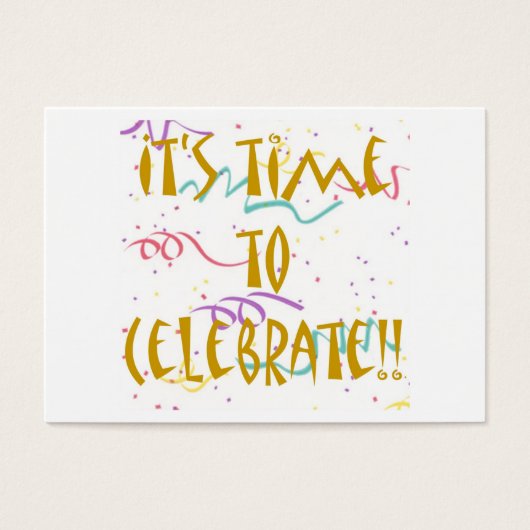 Het is tijd om te vieren! visitekaartje (Voorkant)