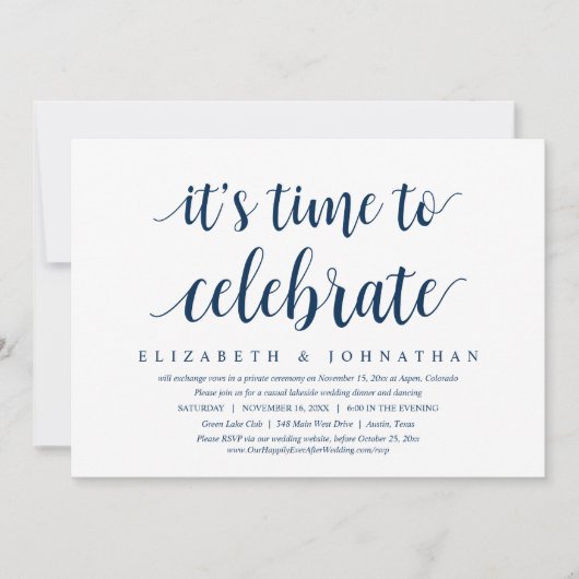 Het is tijd om te vieren, weddenschap-etenavond.. kaart (Voorkant)