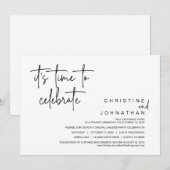 Het is tijd om te vieren, Wedding Elopement Party Kaart (Voorkant / Achterkant)