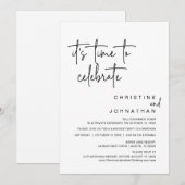 Het is tijd om te vieren, Wedding Elopement Party Kaart (Voorkant / Achterkant)