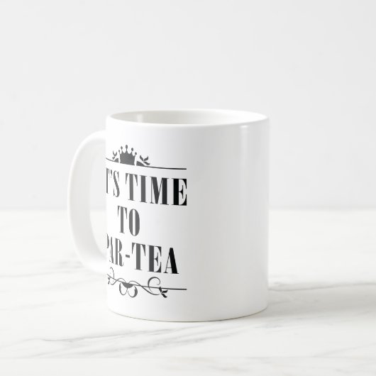 Het is tijd om thee te zetten koffiemok (Voorkant links)