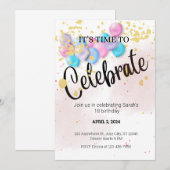 HET IS TIJD OM UITNODIGINGSTEMPLATE TE Vieren Kaart (Voorkant / Achterkant)