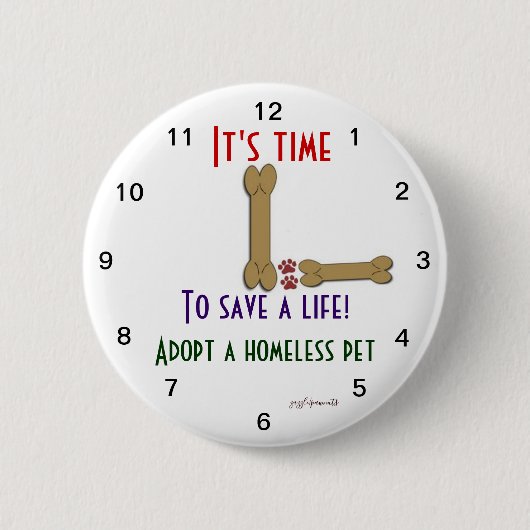 Het is tijd ronde button 5,7 cm (Voorkant)