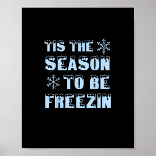 Het Is Tijd Voor Bevriezing Vakantie Kerstmis Retr Poster