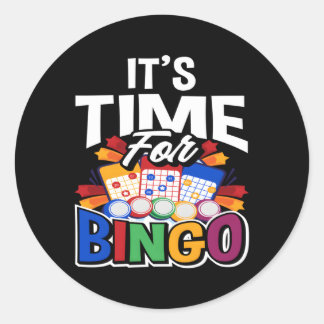 Het is tijd voor bingo speler ronde sticker