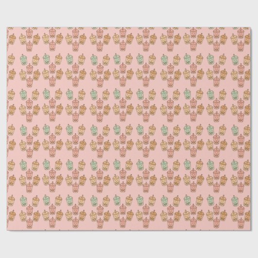 Het is tijd voor boba cadeaupapier (Vlak)