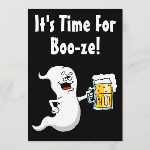 Het is tijd voor Booze Adult Halloween Party Kaart
