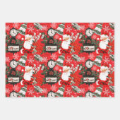 Het is tijd voor de kerstman die papier verpakt inpakpapier vel (Voorkant 3)