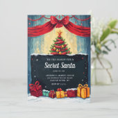 Het is tijd voor de Secret Santa Uitnodigingskaart Kaart (Staand voorkant)