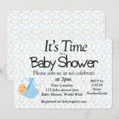 Het is tijd voor een Baby shower uitnodiging (Voorkant / Achterkant)