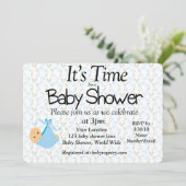 Het is tijd voor een Baby shower uitnodiging (Staand voorkant)