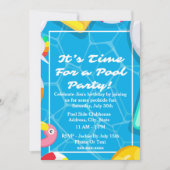 Het is tijd voor een pool party verjaardagsuitnodi kaart (Voorkant)