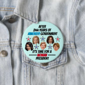 Het is tijd voor een VROUW President Ronde Button 4,0 Cm (In situ)