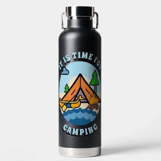 Het Is Tijd voor Gepersonaliseerde Camping Waterfles (Voorkant)