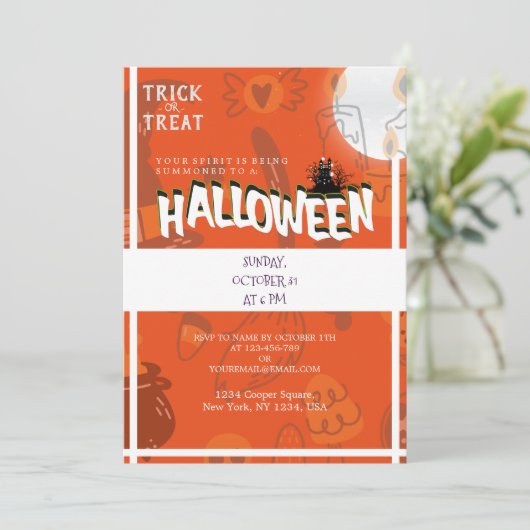 Het is tijd voor Halloween, Trick or treat kostuum Kaart (Staand voorkant)