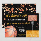 Het is tijd voor het spel! Basketbal thema verjaar Kaart (Voorkant / Achterkant)