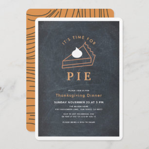 Het is tijd voor het Thanksgiving van Pie Chalkboa Kaart
