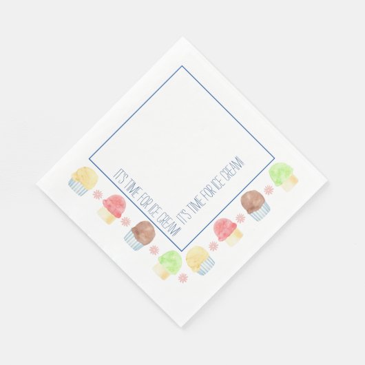 Het is tijd voor Ice Cream Paper Napkin Servet (Hoek)