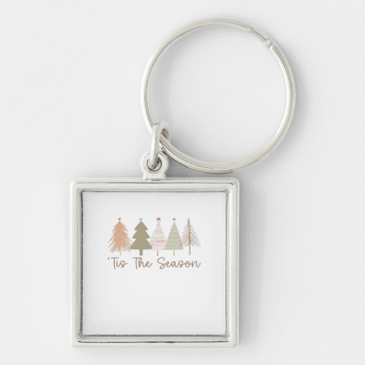 Het Is Tijd Voor Kerstbomen Whimsical Kerstmis Sleutelhanger (Voorkant)