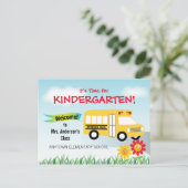 Het is tijd voor Kindergarten, schoolbus Briefkaart (Staand voorkant)