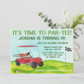 Het is tijd voor Par-T-shirt! Golf thema verjaarda Kaart (Staand voorkant)