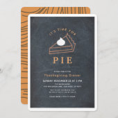 Het is tijd voor Pie Chalkboard Thanksgiving Diner Kaart (Voorkant / Achterkant)