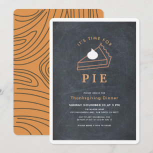 Het is tijd voor Pie Chalkboard Thanksgiving Diner Kaart