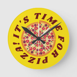 Het is tijd voor Pizza Novelty Decor Ronde Klok