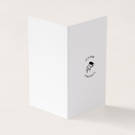 Het is tijd voor pizza visitekaartje (Buitenkant)