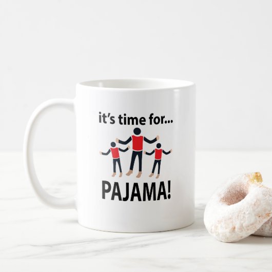 Het is tijd voor pyjama koffiemok (Met donut)