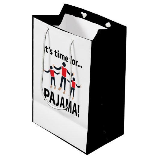 Het is tijd voor pyjama medium cadeauzakje (Voorkant Gekanteld)