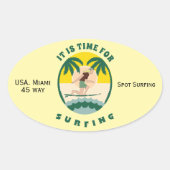 Het is tijd voor surfen ovale sticker (Voorkant)