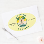 Het is tijd voor surfen ovale sticker (Envelop)